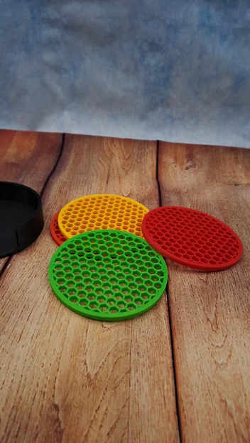 Holder đựng coaster + Coaster (lót ly) in 3D - Image 2