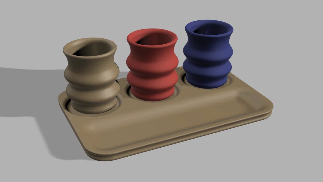 Bộ chậu cây để bàn 3D (Flower pots kit) - Thiết kế xinh xắn, dễ in - Image 1