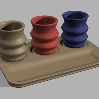 Bộ chậu cây để bàn 3D (Flower pots kit) - Thiết kế xinh xắn, dễ in