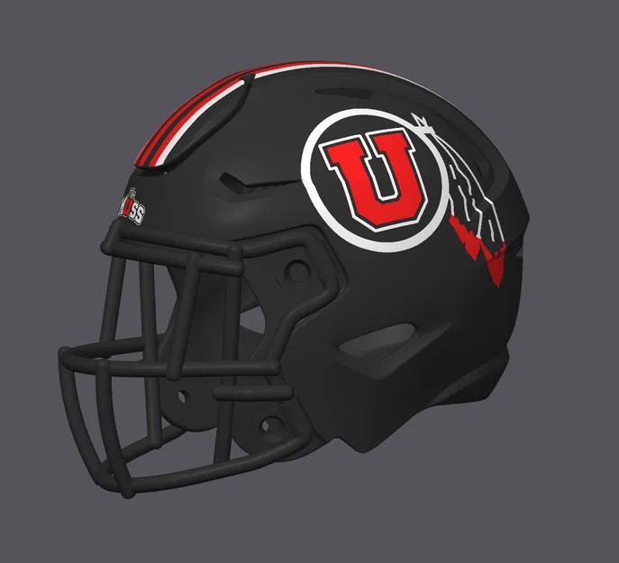 Mũ bảo hiểm bóng bầu dục Utah Utes (Utah Utes Football Helmet) - Image 2