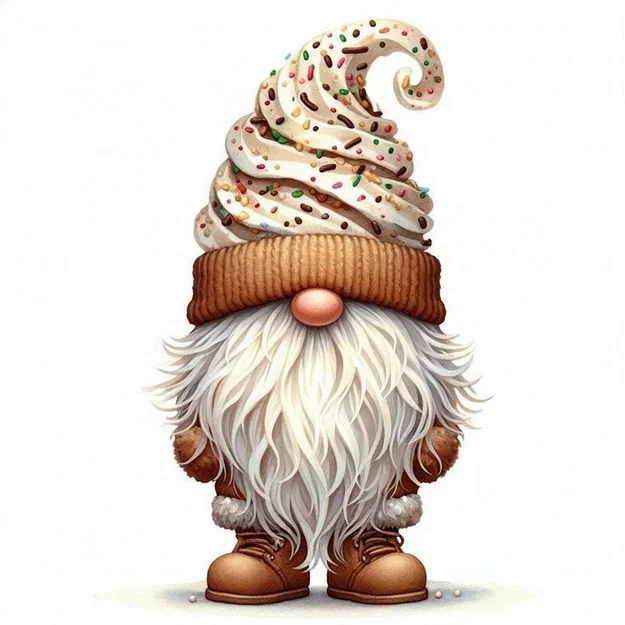Mô hình chú lùn Cupcake Crown Gnome trang trí siêu đáng yêu - Image 2