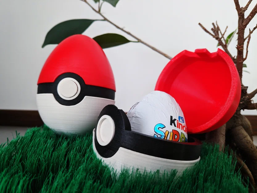 Mô hình quả cầu Pokeball in 3D đựng trứng Kinder Surprise - Image 2