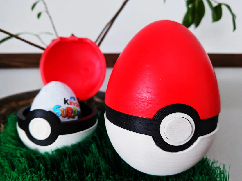 Mô hình quả cầu Pokeball in 3D đựng trứng Kinder Surprise - Image 3