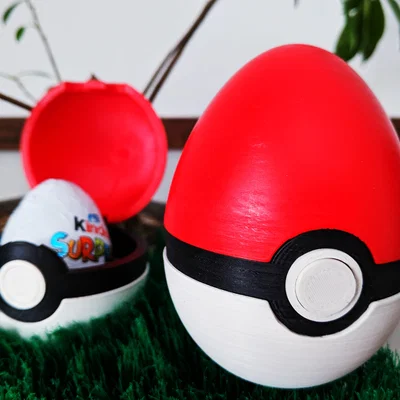 Mô hình quả cầu Pokeball in 3D đựng trứng Kinder Surprise