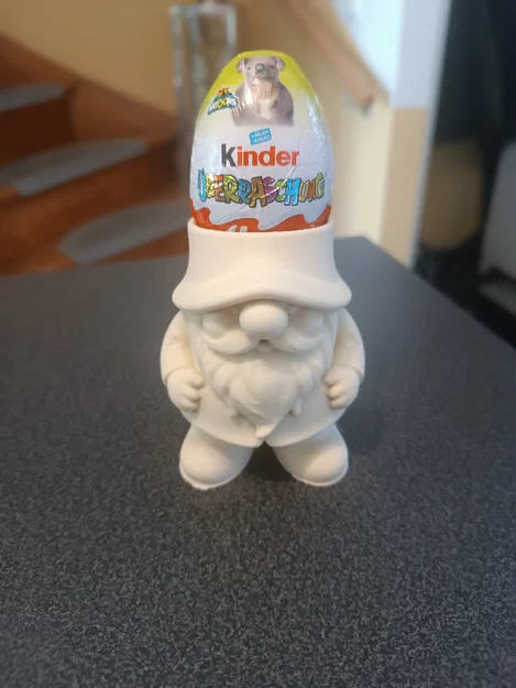 Mô hình chú lùn giữ trứng (Gnome Egg Cup) in 3D trang trí độc đáo - Image 1