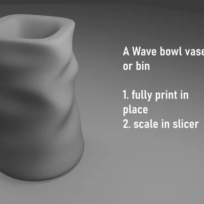 Mẫu lọ hoa hoặc hũ đựng đồ họa tiết gợn sóng in 3D tinh tế