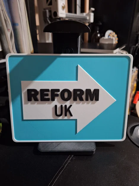 Bảng hiệu Reform UK treo cửa sổ - Mẫu in 3D tinh tế - Image 1