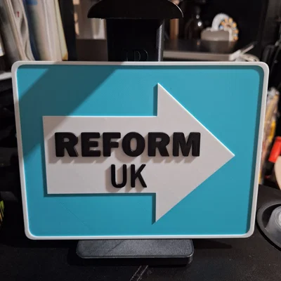 Bảng hiệu Reform UK treo cửa sổ - Mẫu in 3D tinh tế