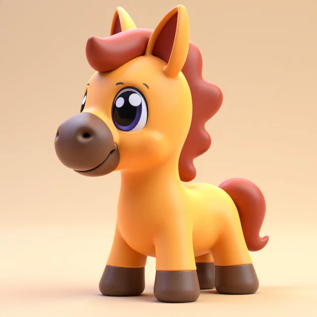Mô hình chú ngựa nhỏ (Cute Horse) đáng yêu - File in 3D chất lượng - Image 1