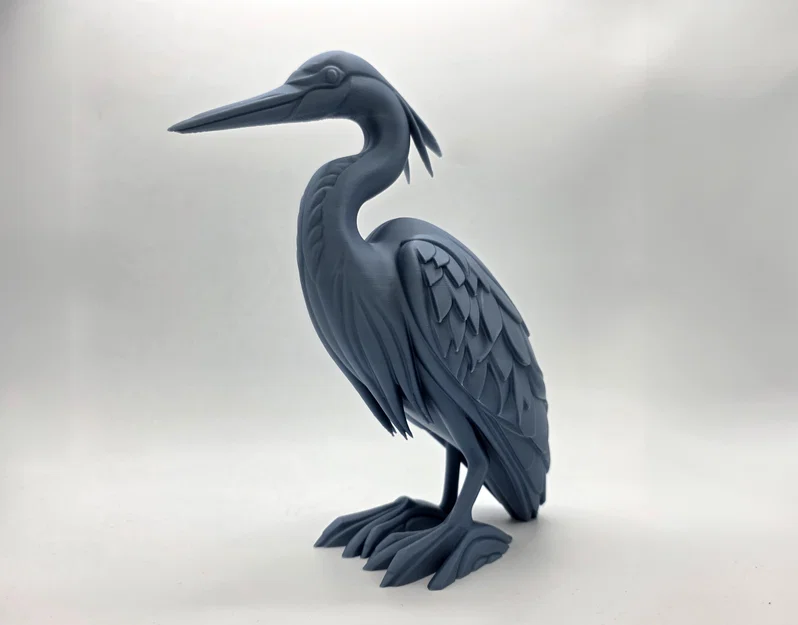 Tượng Điêu Khắc Chim Great Blue Heron Dáng Đứng - Image 1