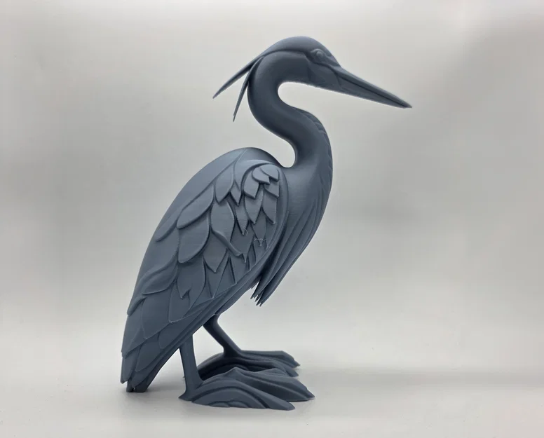 Tượng Điêu Khắc Chim Great Blue Heron Dáng Đứng - Image 2