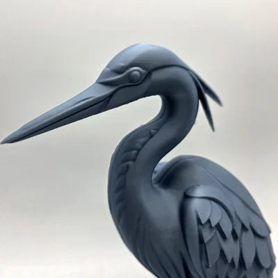 Tượng Điêu Khắc Chim Great Blue Heron Dáng Đứng