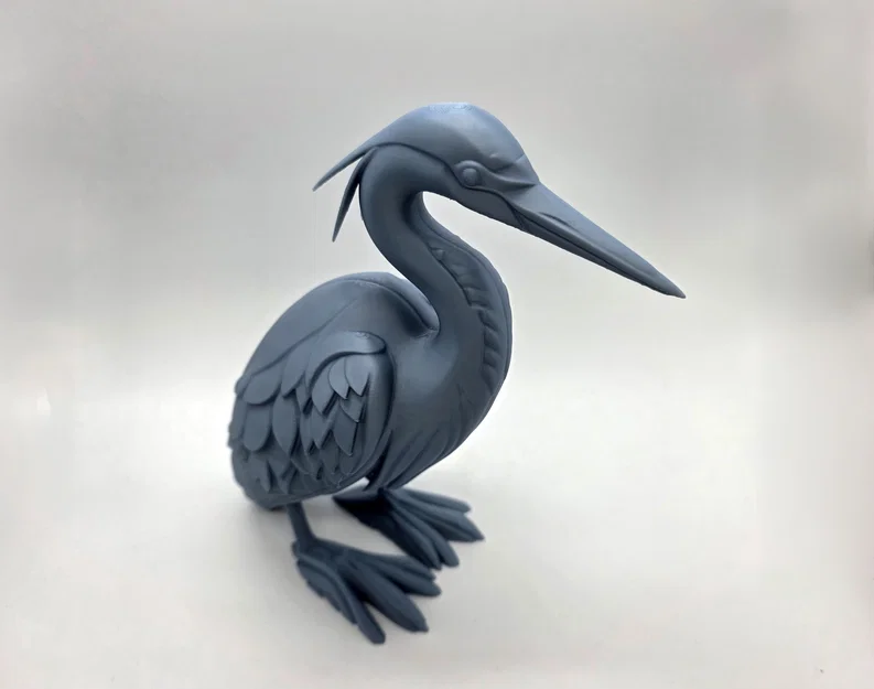 Tượng Điêu Khắc Chim Great Blue Heron Dáng Đứng - Image 7
