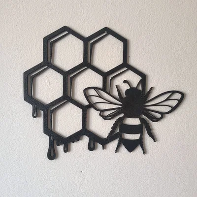 Mô hình trang trí tường hình tổ ong và chú ong (Bee Honeycomb Art)