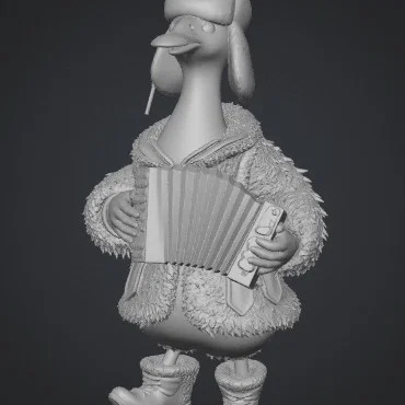 Mô hình 3D Chú Ngỗng chơi đàn Accordion ngộ nghĩnh cho người đam mê
