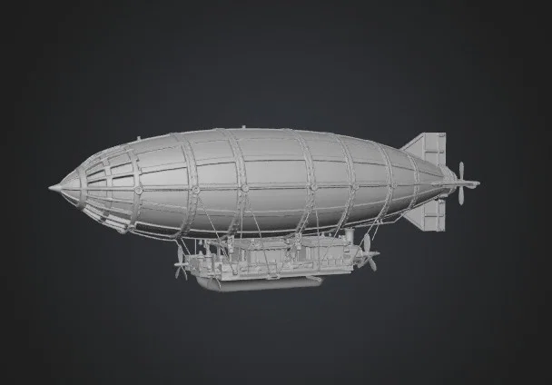 Mô hình tàu bay Steampunk Zeppelin in 3D cực chất - Image 1