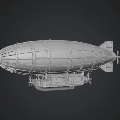 Mô hình tàu bay Steampunk Zeppelin in 3D cực chất