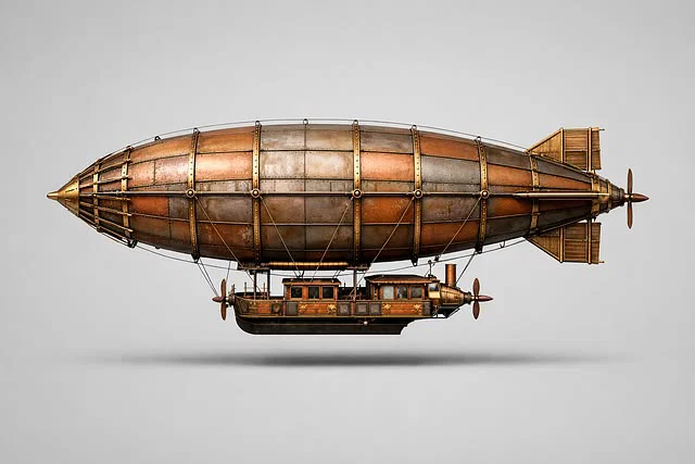 Mô hình tàu bay Steampunk Zeppelin in 3D cực chất - Image 2