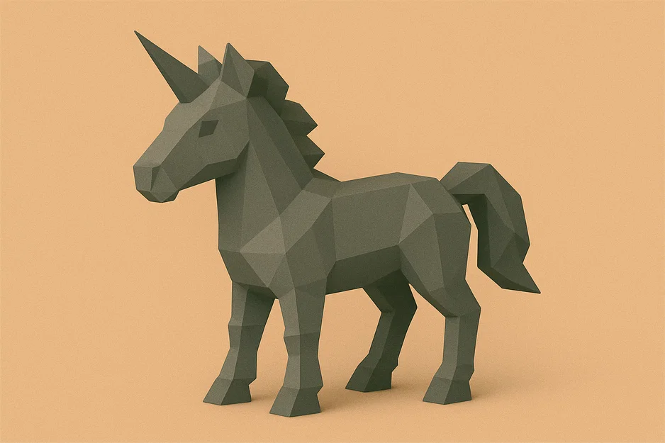 Mô hình 3D Low Poly Unicorn (Kỳ lân) độc đáo cho người yêu nghệ thuật - Image 1