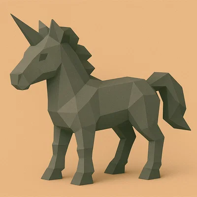 Mô hình 3D Low Poly Unicorn (Kỳ lân) độc đáo cho người yêu nghệ thuật