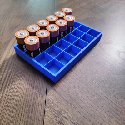 Khay đựng pin đại (D battery holder) in 3D gọn gàng, ngăn nắp