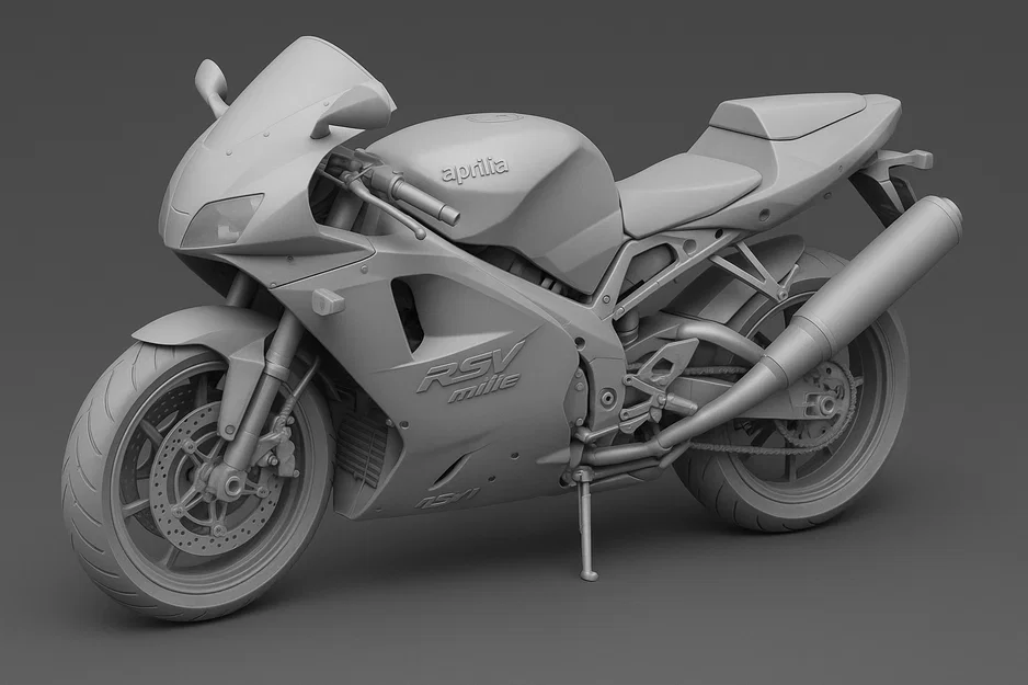 Mô hình 3D siêu mô tô Aprilia RSV Mille chi tiết cho in 3D - Image 1