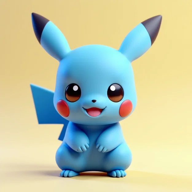 Mô hình 3D Pikachu Xanh (Blue Pikachu) độc đáo cho người yêu thích - Image 1