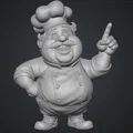 Mô hình 3D Chú Đầu Bếp Vui Vẻ - The Jolly Chef trang trí bếp - Thumbnail 1