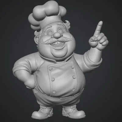 Mô hình 3D Chú Đầu Bếp Vui Vẻ - The Jolly Chef trang trí bếp