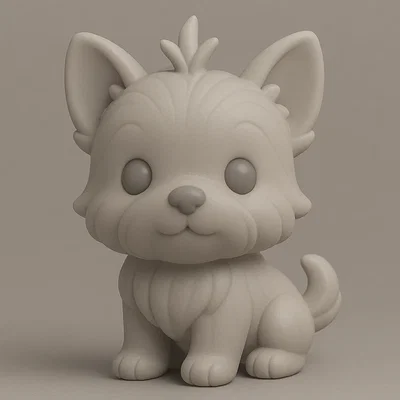 Mô hình 3D chú chó Yorkshire Terrier (York) để bàn đáng yêu