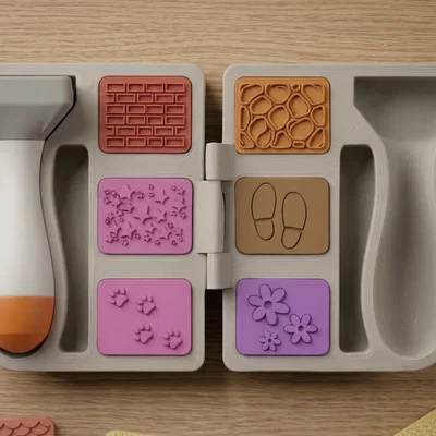Bộ Play Dough Stamp Kit Nam Châm (Đổi Texture) – Print-in-Place