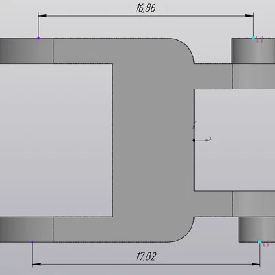 Mắt xích với lỗ phía trên dời lệch gần trung tâm