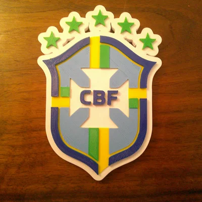 Mô hình logo đội tuyển bóng đá Brazil 3D - Tấm bảng hoặc đế lót ly