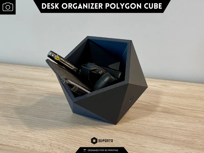Desk Organizer Polygon Cube Lite – Khay Organizer Hình Học In 3D - Image 1