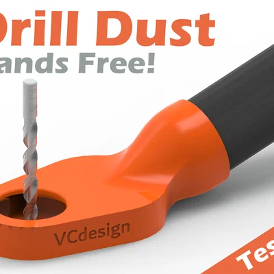 Bộ hút bụi máy khoan rảnh tay (Drill Dust Collector) in 3D