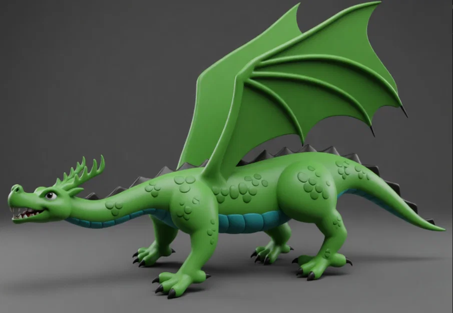Mô hình rồng xanh Drago Verde in 3D trang trí độc đáo - Image 1