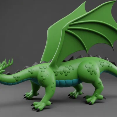 Mô hình rồng xanh Drago Verde in 3D trang trí độc đáo