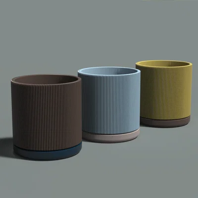 Chậu cây Fluted Flower Pot 3.5 inch - Mẫu chậu 3D đẹp, hiện đại