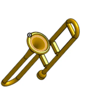 Mô hình kèn Trombone tí hon cho bộ xương in 3D