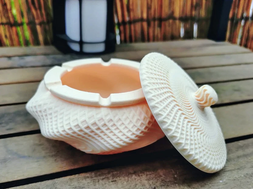 Gạt tàn thuốc 3D thiết kế phương Đông có nắp chống mưa độc đáo - Image 1