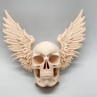 Mô hình hộp sọ có cánh Winged Skull trang trí tường độc đáo
