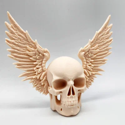 Mô hình hộp sọ có cánh Winged Skull trang trí tường độc đáo