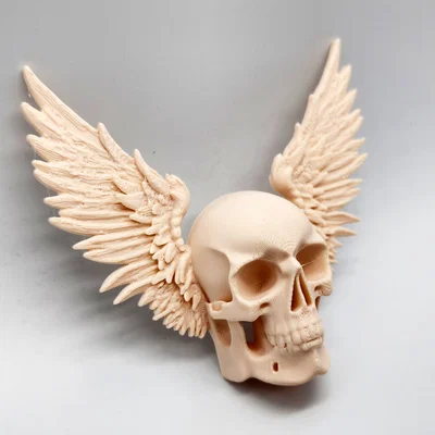 Mô hình hộp sọ có cánh Winged Skull trang trí tường độc đáo