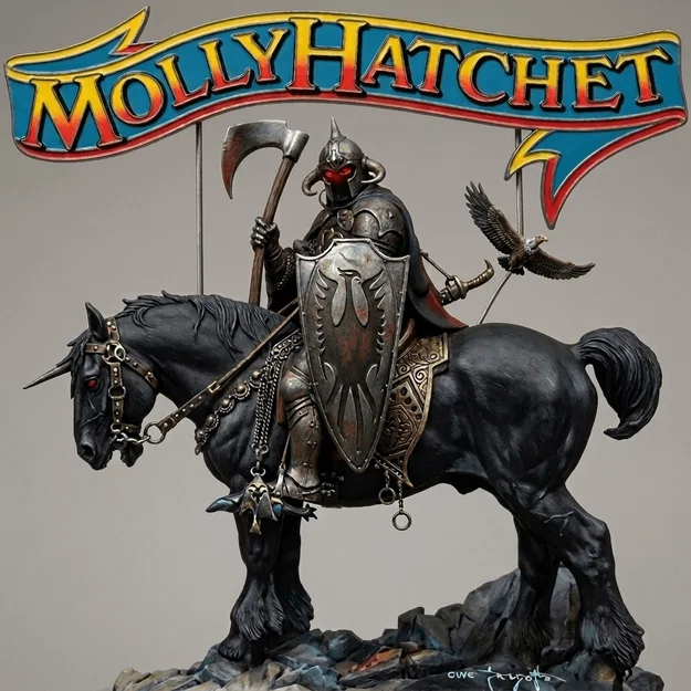 Mô hình trang trí chiến binh và biểu tượng Molly Hatchet 3D - Image 1