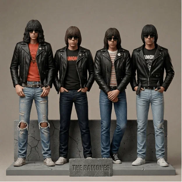 Mô hình 3D ban nhạc rock huyền thoại The Ramones độc đáo - Image 1