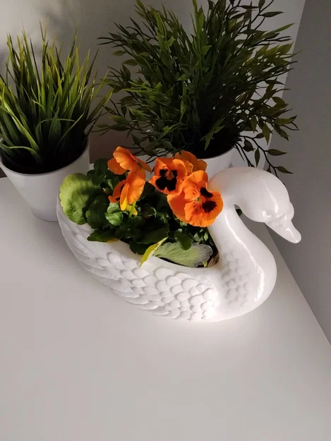 Chậu hoa thiên nga 3D (Easter Flowerpot White Swan) độc đáo - Image 2