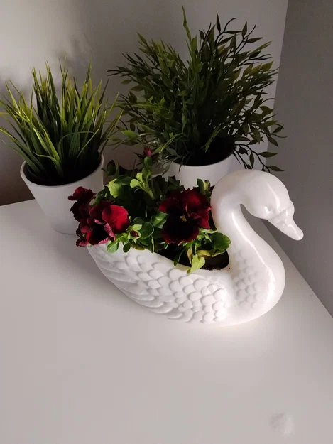 Chậu hoa thiên nga 3D (Easter Flowerpot White Swan) độc đáo - Image 3