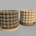 Chậu cây họa tiết bong bóng (Bubble pot) kèm khay hứng nước in 3D - Thumbnail 1