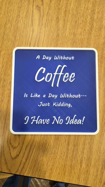 Bảng hiệu trang trí 3D 'Coffee - No Idea' vui nhộn cho bàn làm việc - Image 1