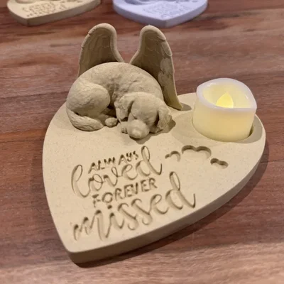 Tượng Kỷ Niệm Golden Retriever Thiên Thần – Always Loved Forever Missed